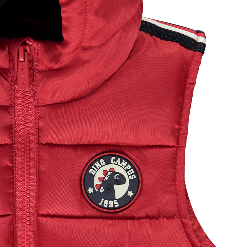 Chaleco acolchado sin mangas con parche y capucha para niño 