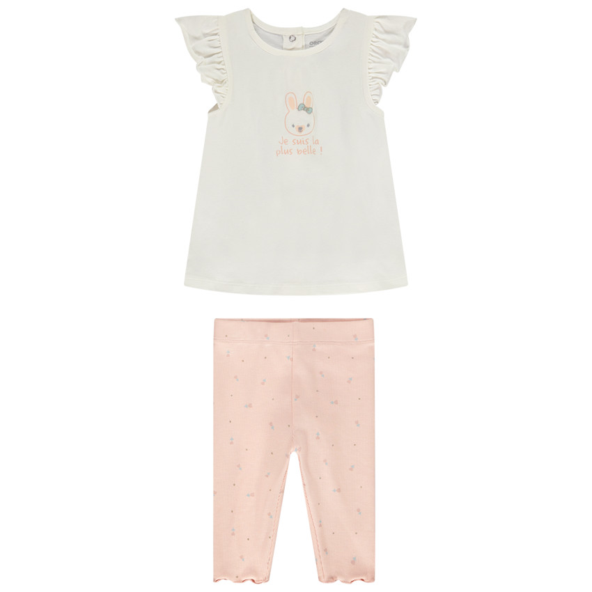 Conjunto 2 piezas túnica estampada + corsario estampado para bebé niña 