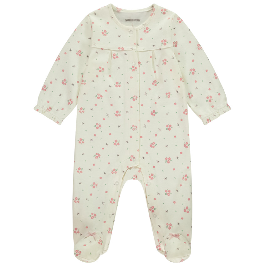 Pelele de manga larga en interlock con estampado floral para bebé niña  Additional Pelele de manga larga en interlock con estampado floral para bebé niña