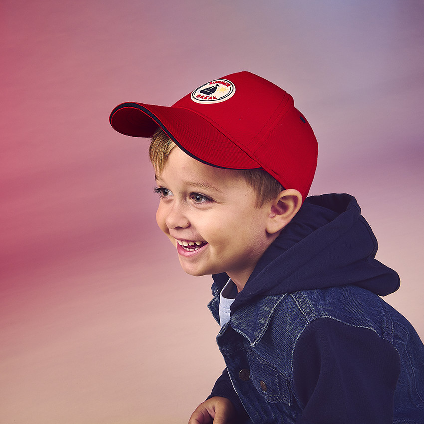 Gorra con insignia de goma de velero para bebé niño 