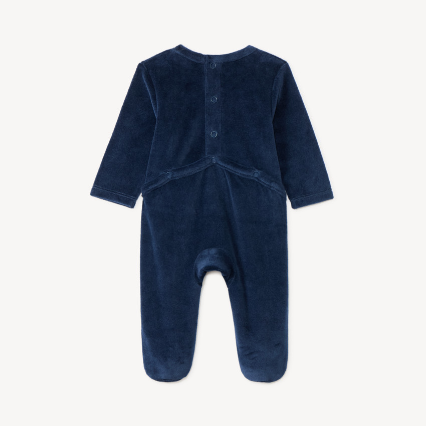 Duerme bien de felpa para bebé niño con bordado de teckel. 