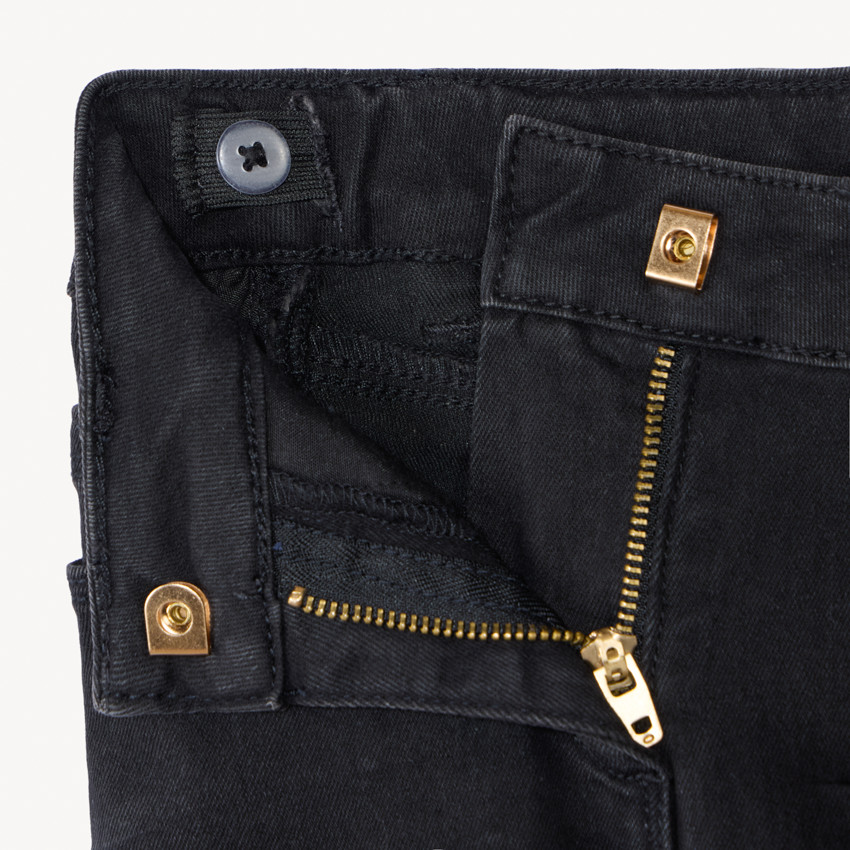 Jean skinny uni noir en denim pour fille  