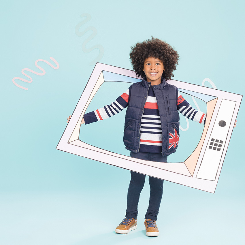 Camiseta de manga larga de jersey con raya 