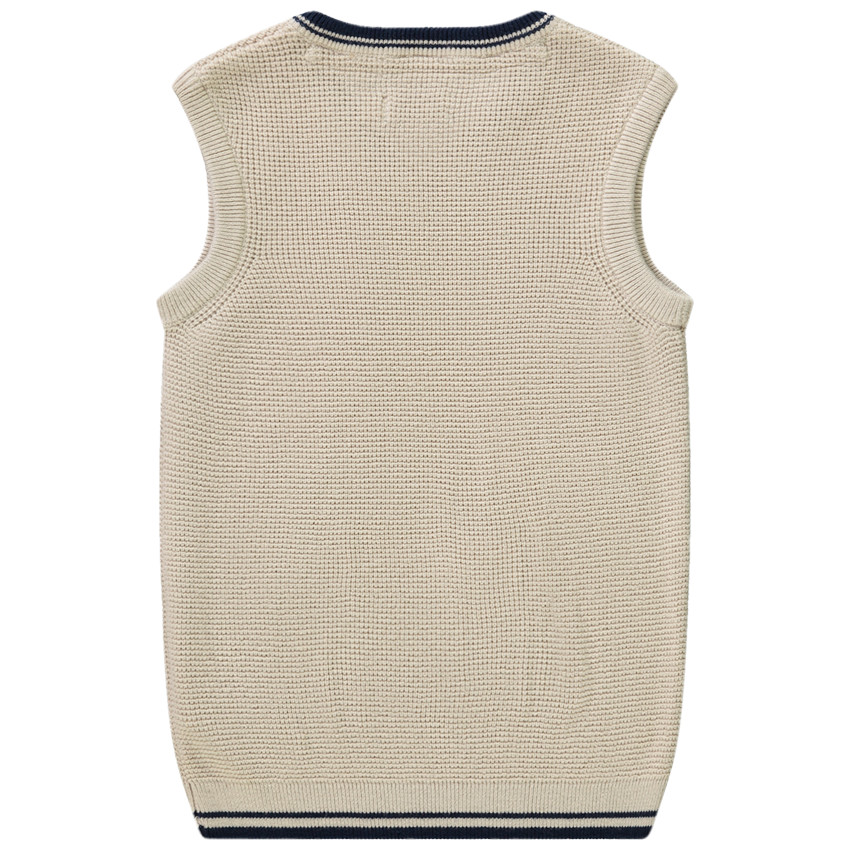Jersey sin mangas de punto cuello en V para niño 