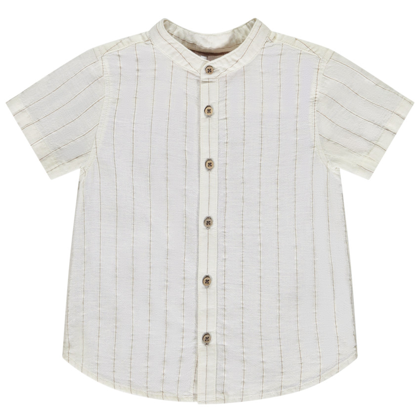Camisa de manga corta de voile rayado para bebé niño 