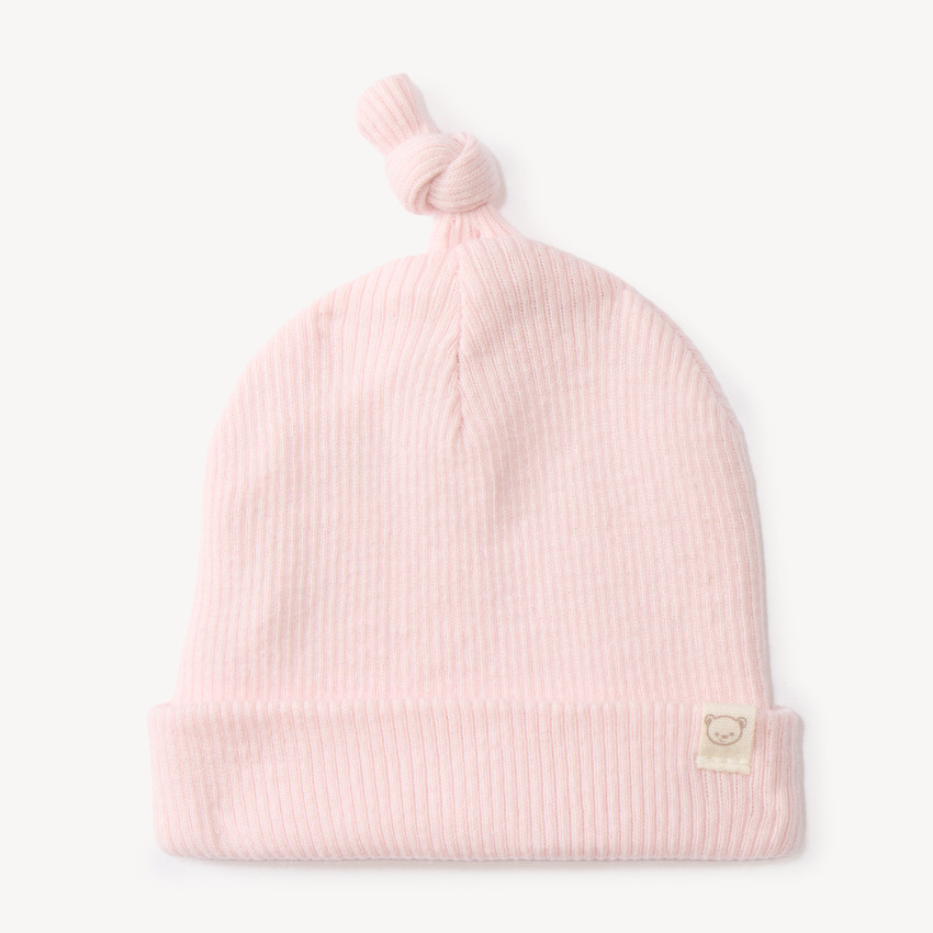 Gorro de nacimiento acanalado liso 