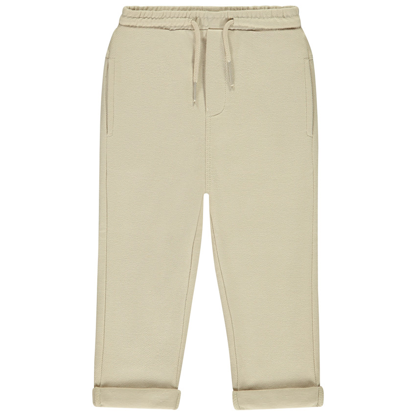 Pantalón liso con cordón ajustable para bebé niño 