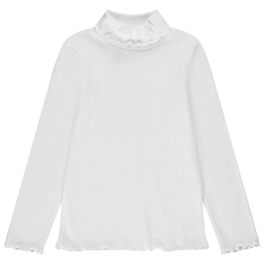 Camiseta interior de cuello vuelto lisa en rib para niña Main Camiseta interior de cuello vuelto lisa en rib para niña