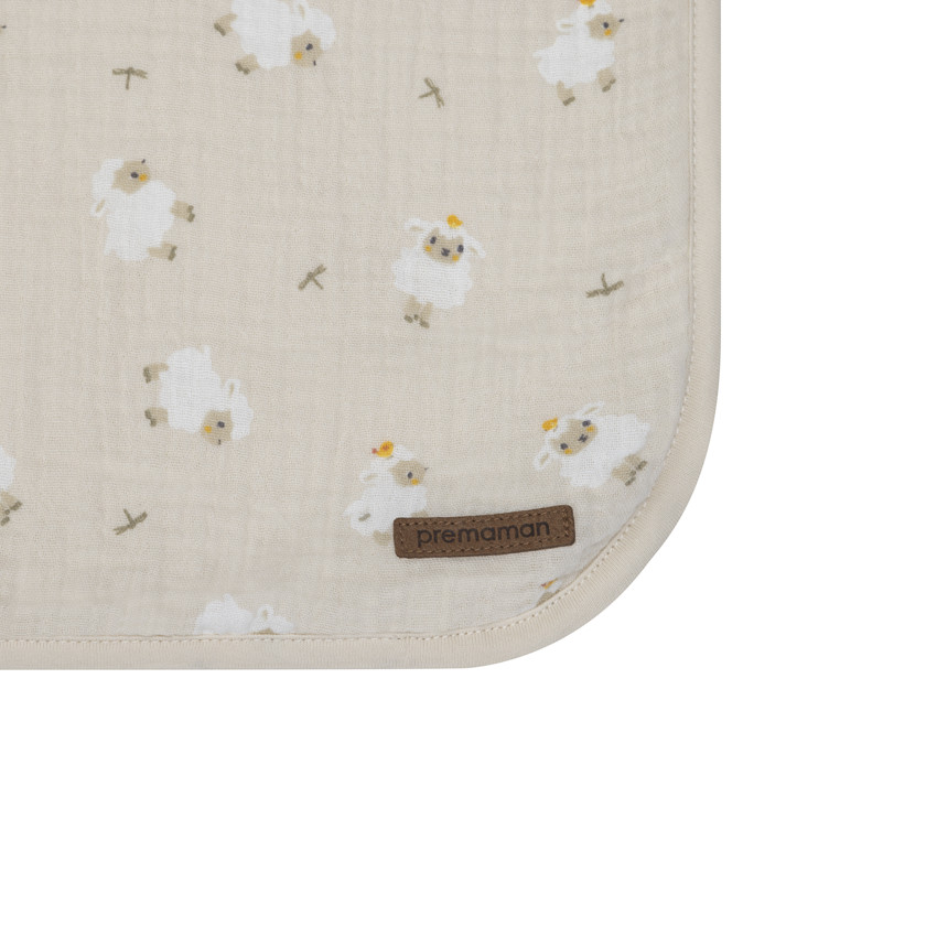 Couverture bi-matière 80 x 80 cm imprimé moutons La Vie à la Ferme beige  Additional Couverture bi-matière 80 x 80 cm imprimé moutons La Vie à la Ferme beige