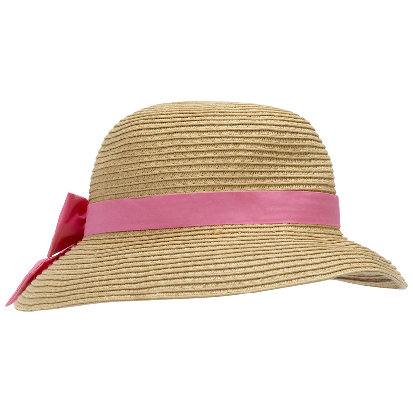 Capeline trenzada con gran lazo para niña 