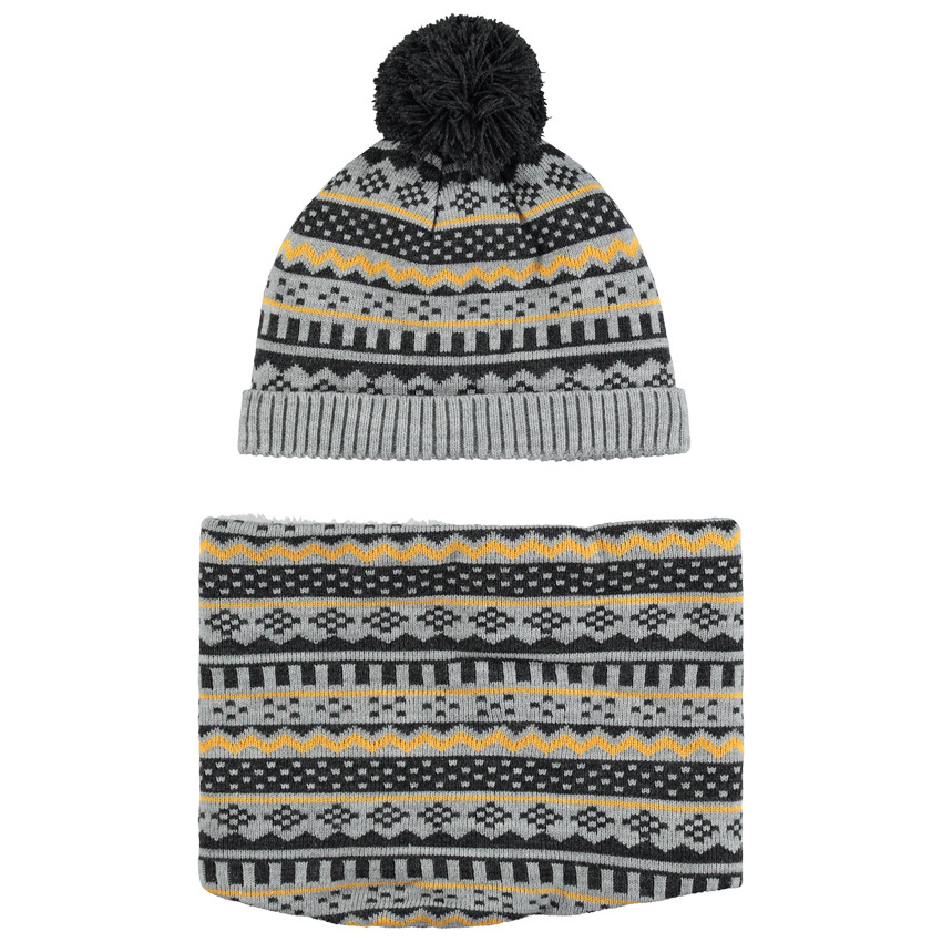 Conjunto con estampado con forro y gorro de snood Main Conjunto con estampado con forro y gorro de snood