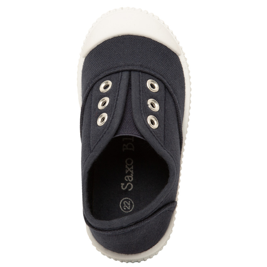 Tenis bajos de lona con lengüeta elástica y ojales para bebé 