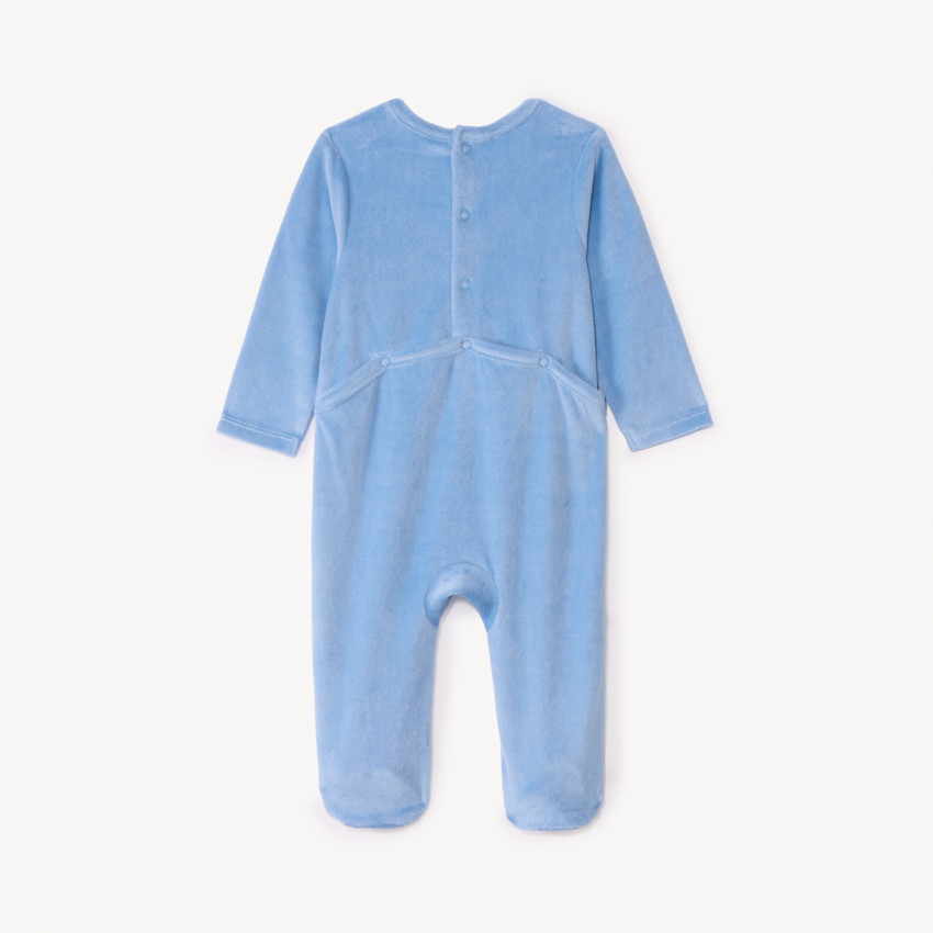 Dors bien uni en velours imprimé pour bébé garçon. 