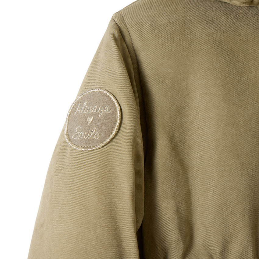 Parka para bebé niña especial frío intenso con capucha forrada en sherpa 