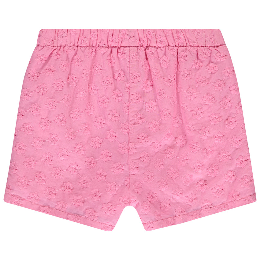 Short uni en bordado inglés floreado para niña 