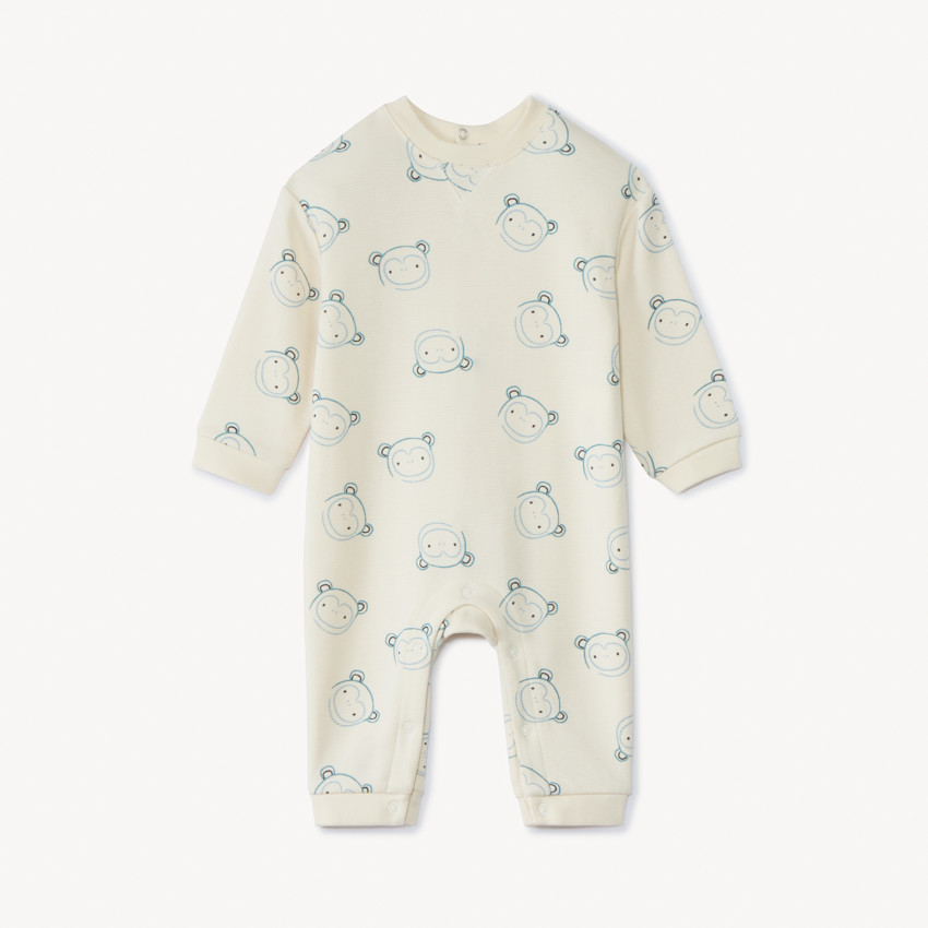 Pelele largo con estampado de monos para bebé niño 