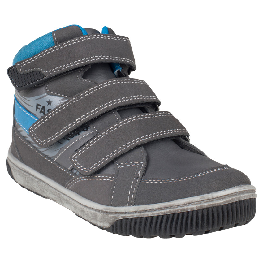 Zapatillas de deporte de caña alta con velcro de aspecto cuero 