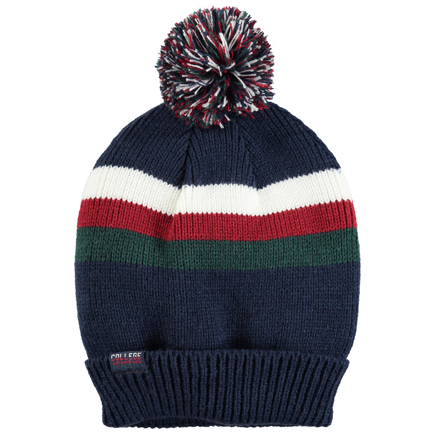 Júnior - Gorro de punto con bandas que contrastan y pompón  Additional Júnior - Gorro de punto con bandas que contrastan y pompón