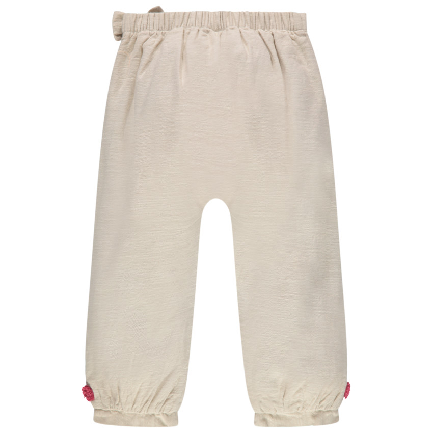 Pantalon doublé jersey à  noeud et détails cousus 