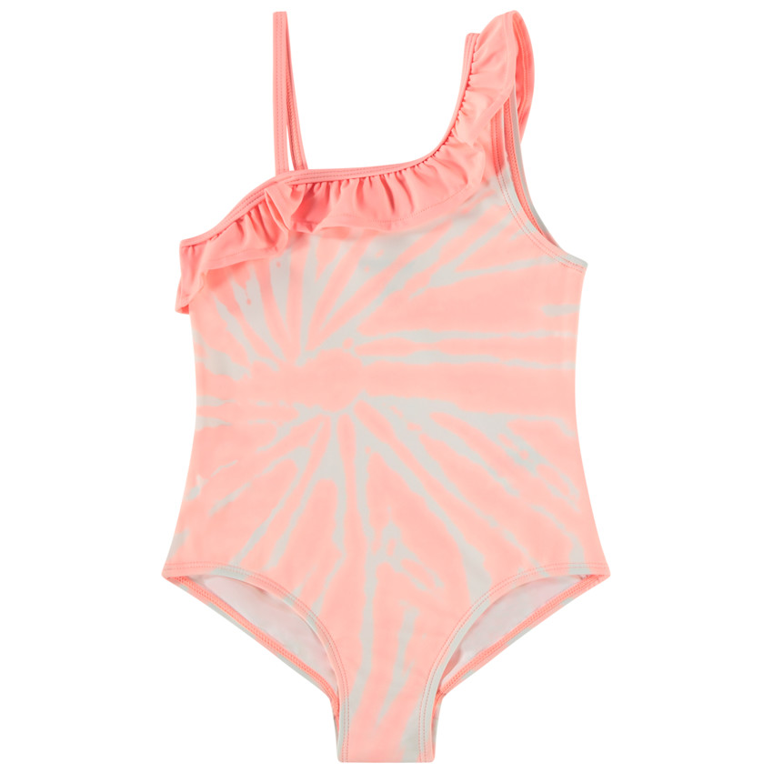 Traje de baño de una pieza asimétrico efecto tie & dye para niña  Additional Traje de baño de una pieza asimétrico efecto tie & dye para niña
