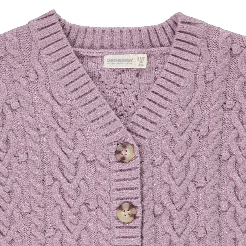 Chaqueta de punto con vueltas para niña 