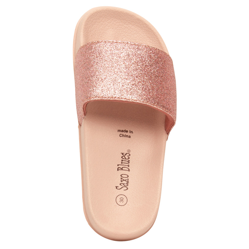 Mules con correa de purpurina para niña 