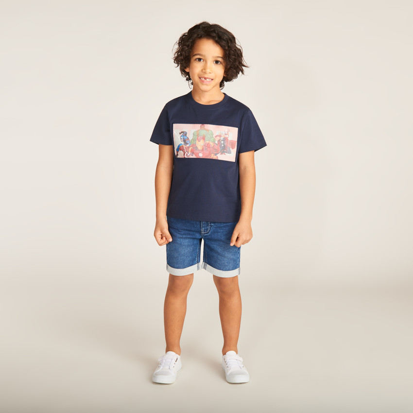 Camiseta de manga corta con impresión lenticular de Avengers Marvel para niño 