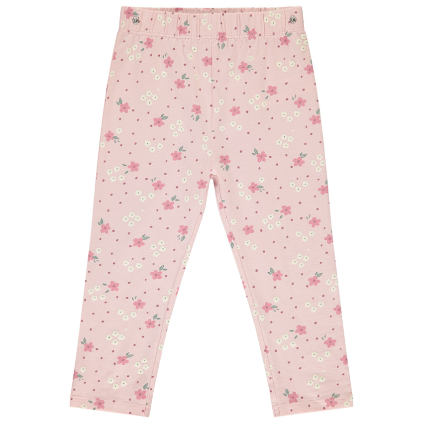 Pijama de 2 piezas con estampado de flores para niña con acabados diferentes según la edad 