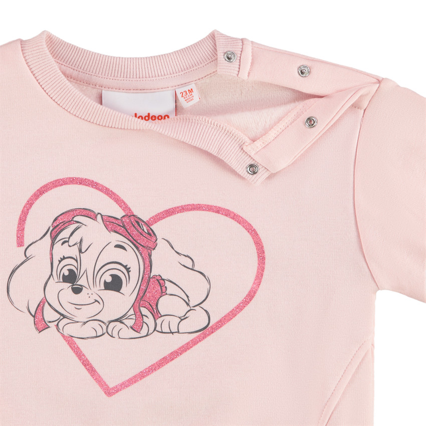Sudadera de felpa rosa con estampado de Pat Patrouille Skye para bebé niña 