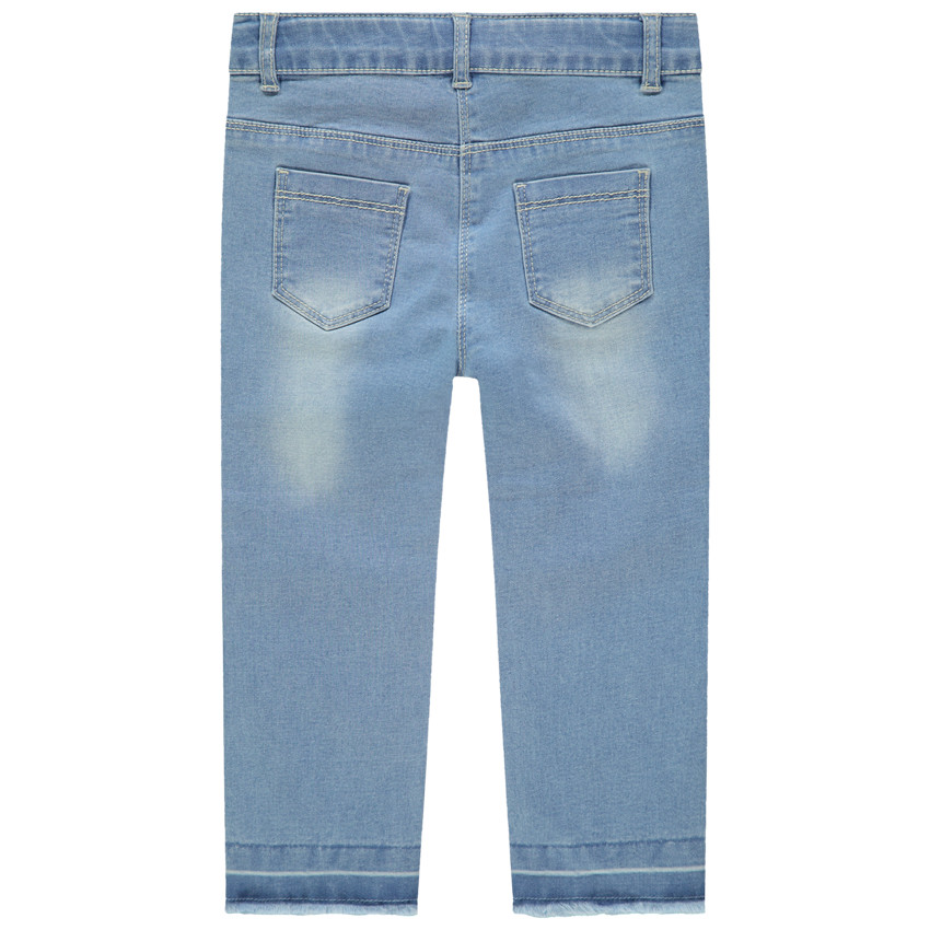 Pantalón capri de mezclilla con efecto desgastado y bordados de frutas para niña  Additional Pantalón capri de mezclilla con efecto desgastado y bordados de frutas para niña