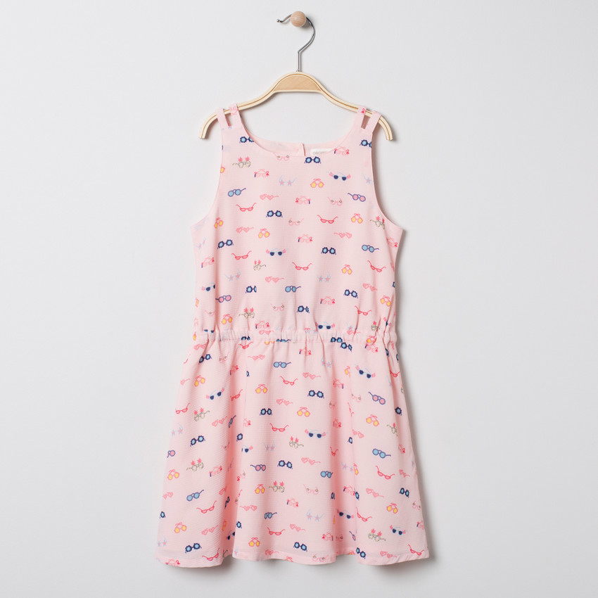 Vestido tirantes estampado gafas all-over 