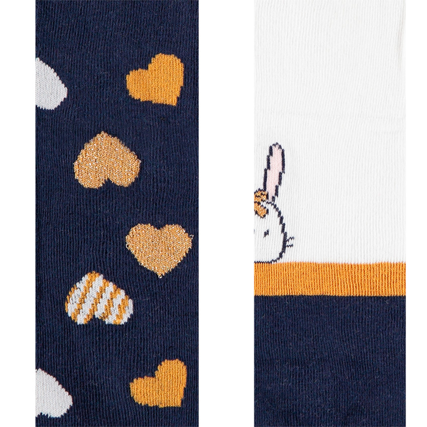 Pack de 2 leotardos gruesos con estampado de corazones y conejito para niña  Additional Pack de 2 leotardos gruesos con estampado de corazones y conejito para niña