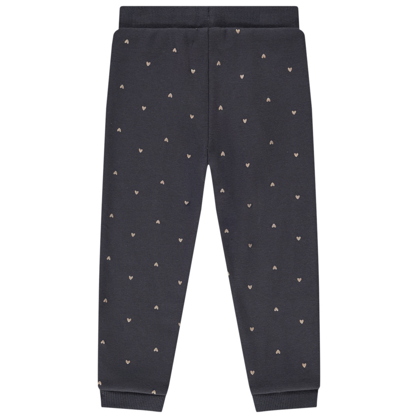 Pantalón jogging estampado corazones dorados para bebé niña 