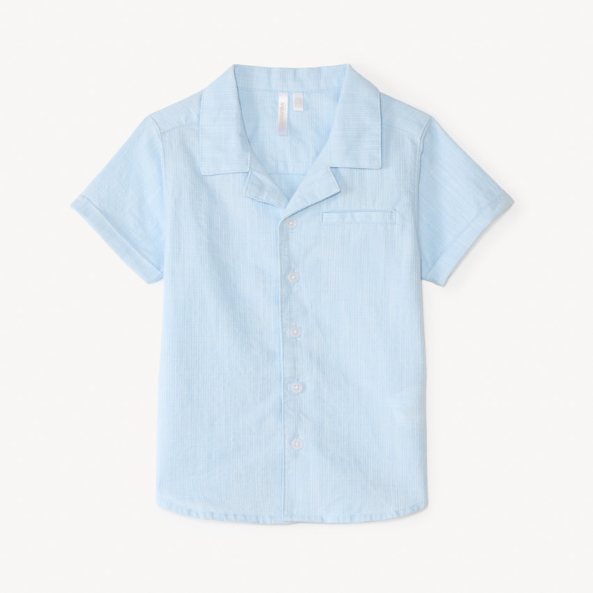 Camisa de manga corta de tela texturizada para bebé niño 