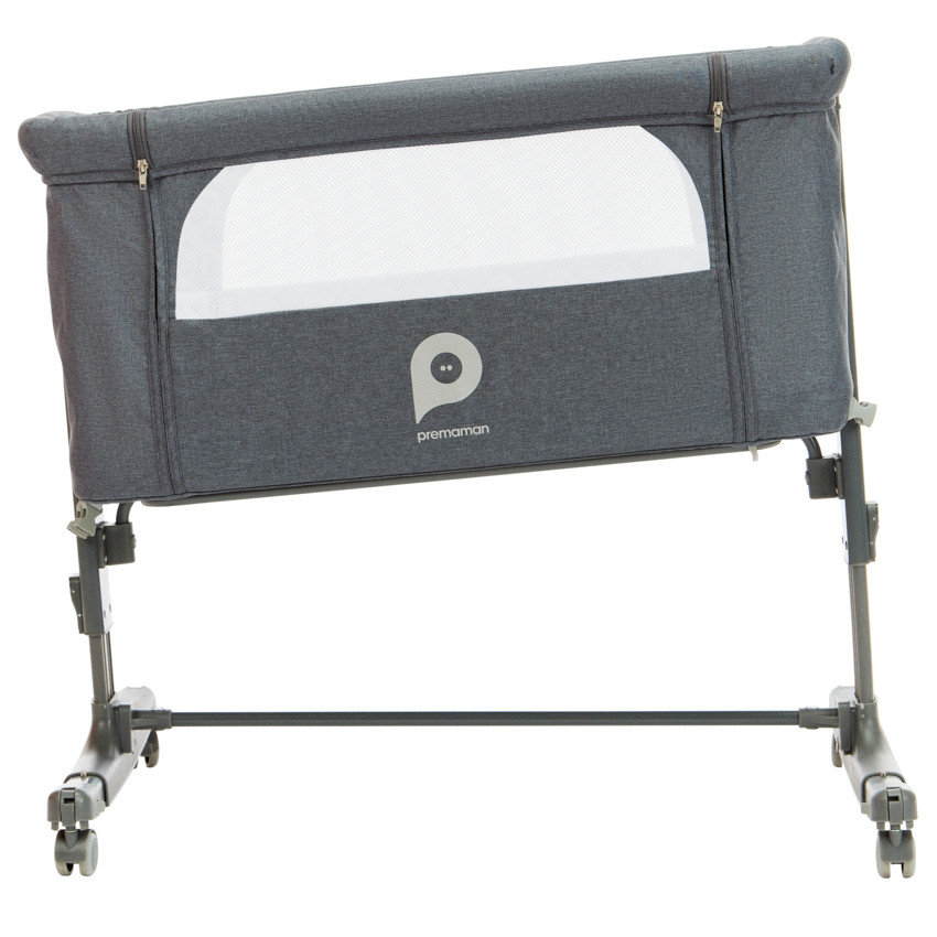 Cuna de colecho a ruedas Bisoo gris 