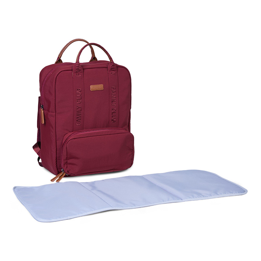 Sac à dos Family Club Signature + pochette + matelas à langer urban bordeaux 