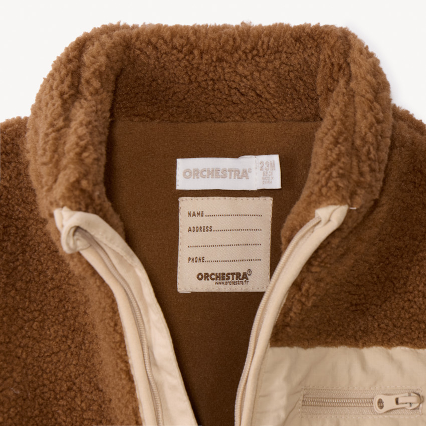 Veste en sherpa doublée micropolaire pour bébé garçon 