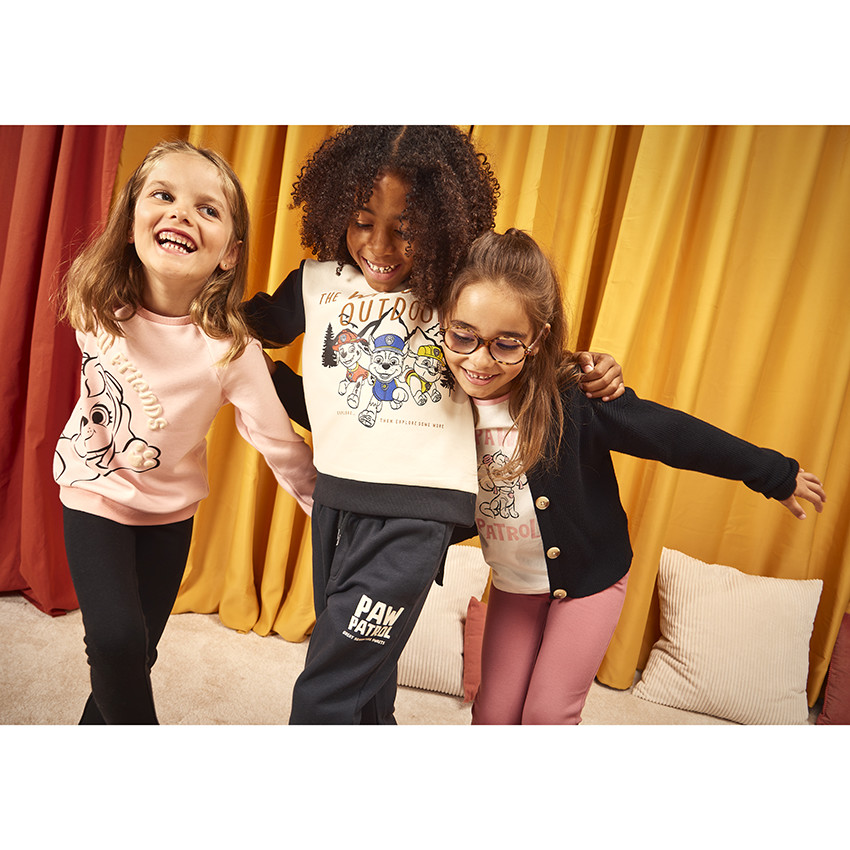 Camiseta de manga larga de jersey estampada Patrulla Canina para niña 