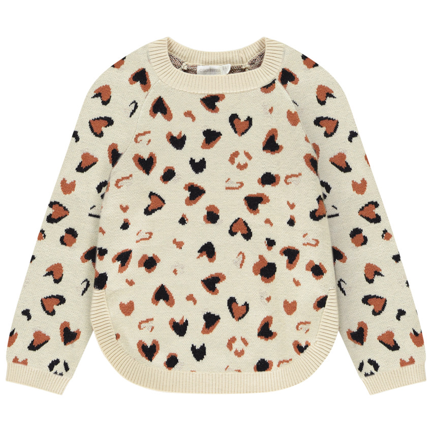 Jersey de punto jacquard con motivo de corazones moteados para niña  Additional Jersey de punto jacquard con motivo de corazones moteados para niña