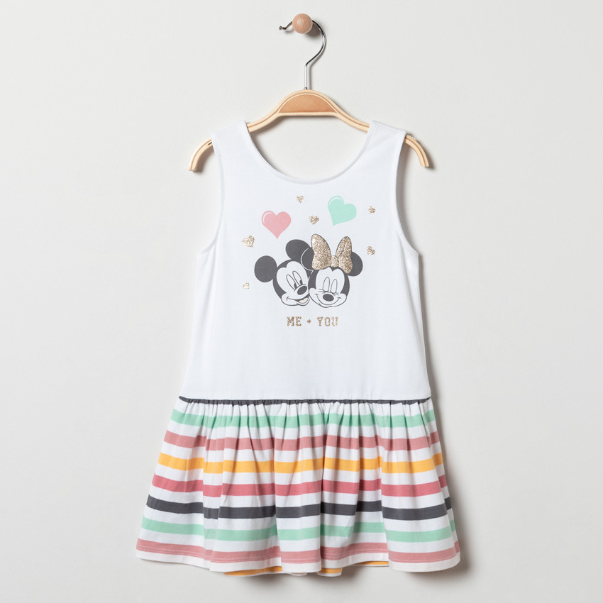 Vestido a rayas estampado de Mickey y Minnie Disney para bebé niña 