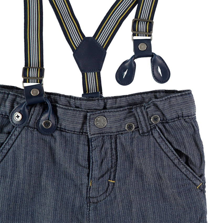 Pantalón de tela de fantasía con tirantes elásticos desmontables 