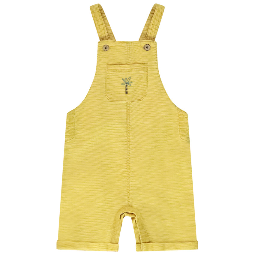 Pelele corto de tela con bordado para bebé niño 