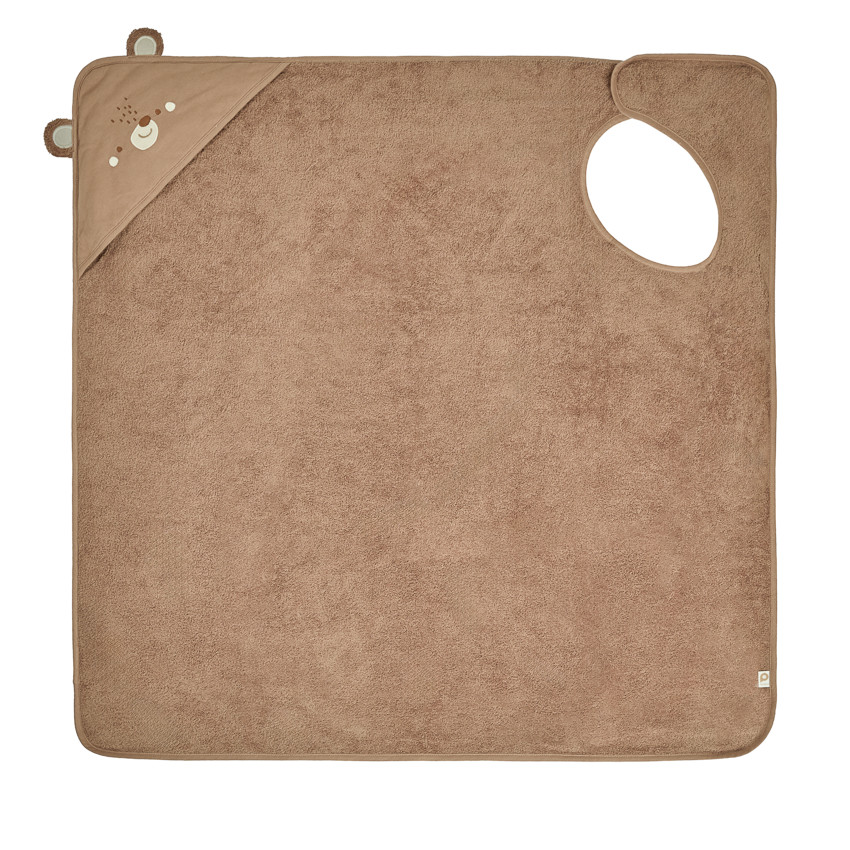 Capa de baño divertida y delantal 2 en 1 Oso marrón 