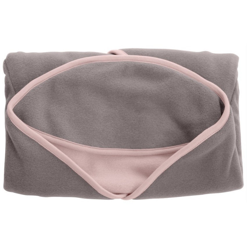 Couverture enveloppante Babynomade Fleece T1 - Taupe/Rose 