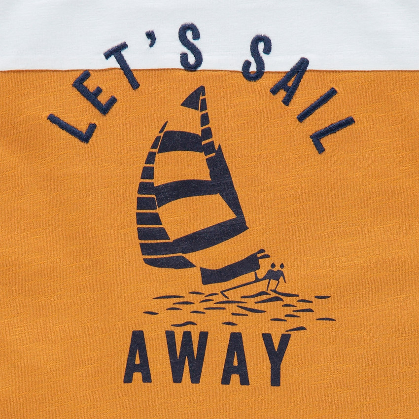 Conjunto camiseta manga corta print barco y bermudas 