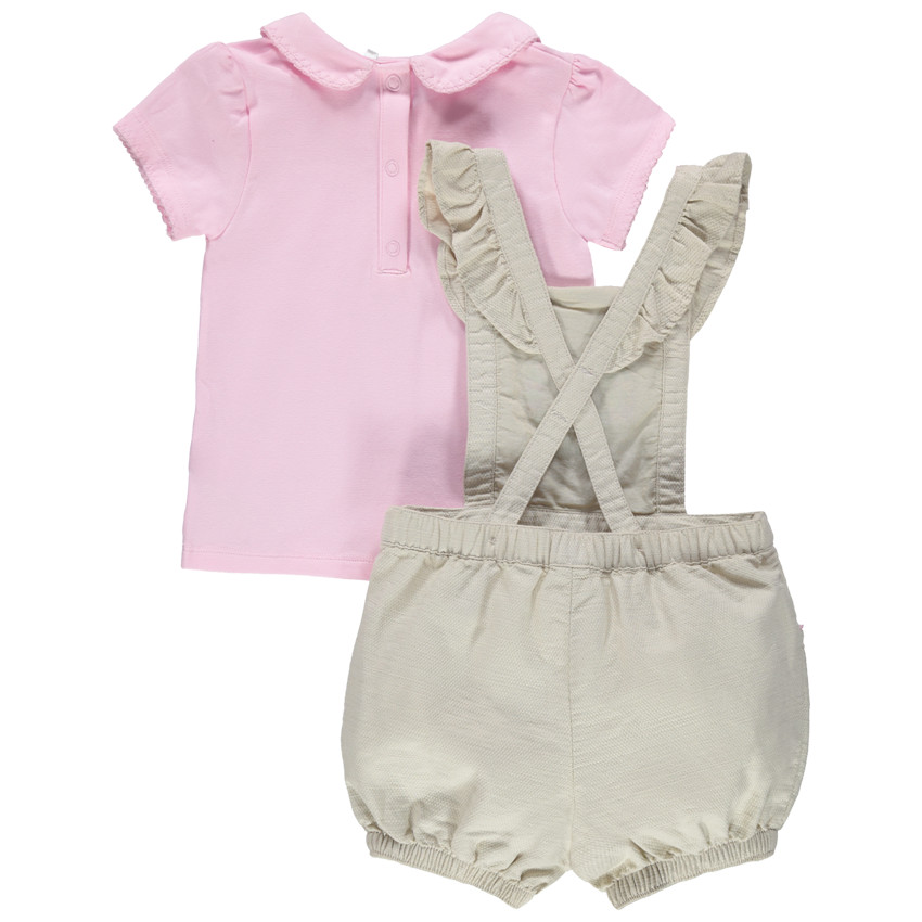 Conjunto Peto corto con bordados coloridos y polo rosa  Additional Conjunto Peto corto con bordados coloridos y polo rosa