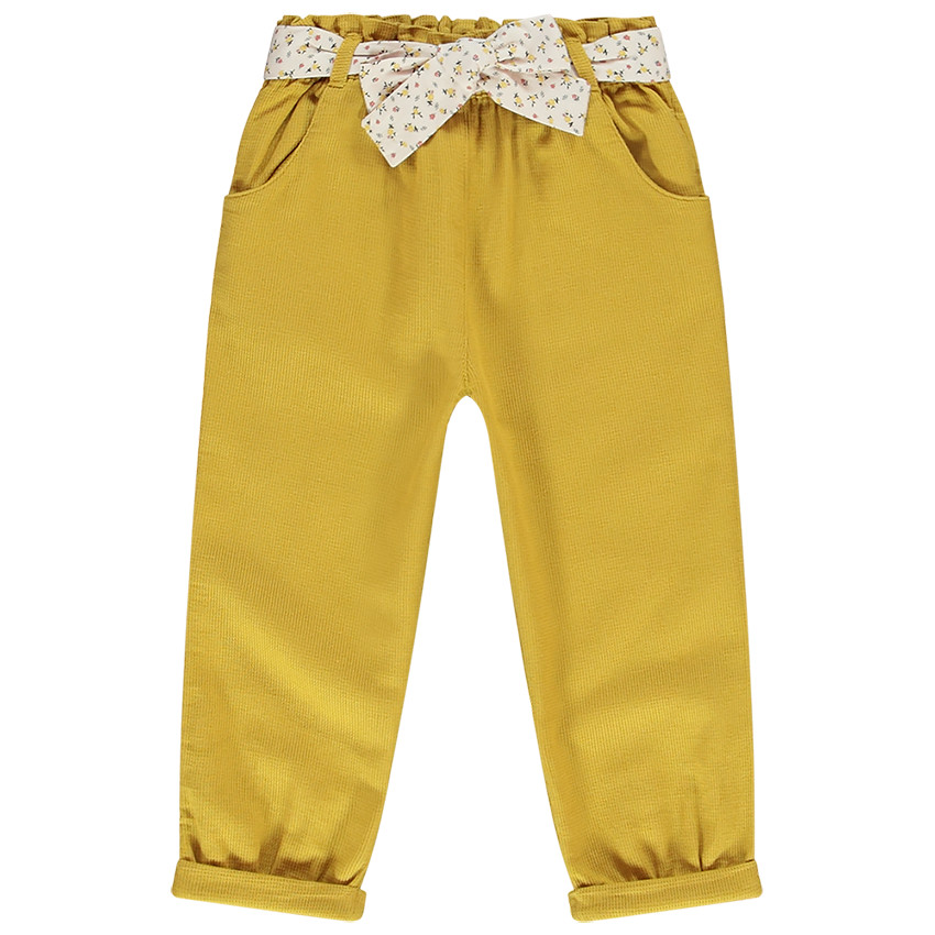 Pantalon en coton armur avec ceinture imprim e pour b b fille