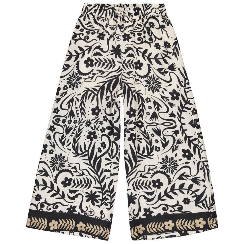 Pantalón ancho y fluido con estampado floral para niña 