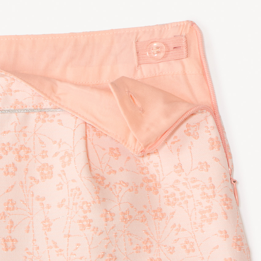 Short jacquard con motivos florales para niña 
