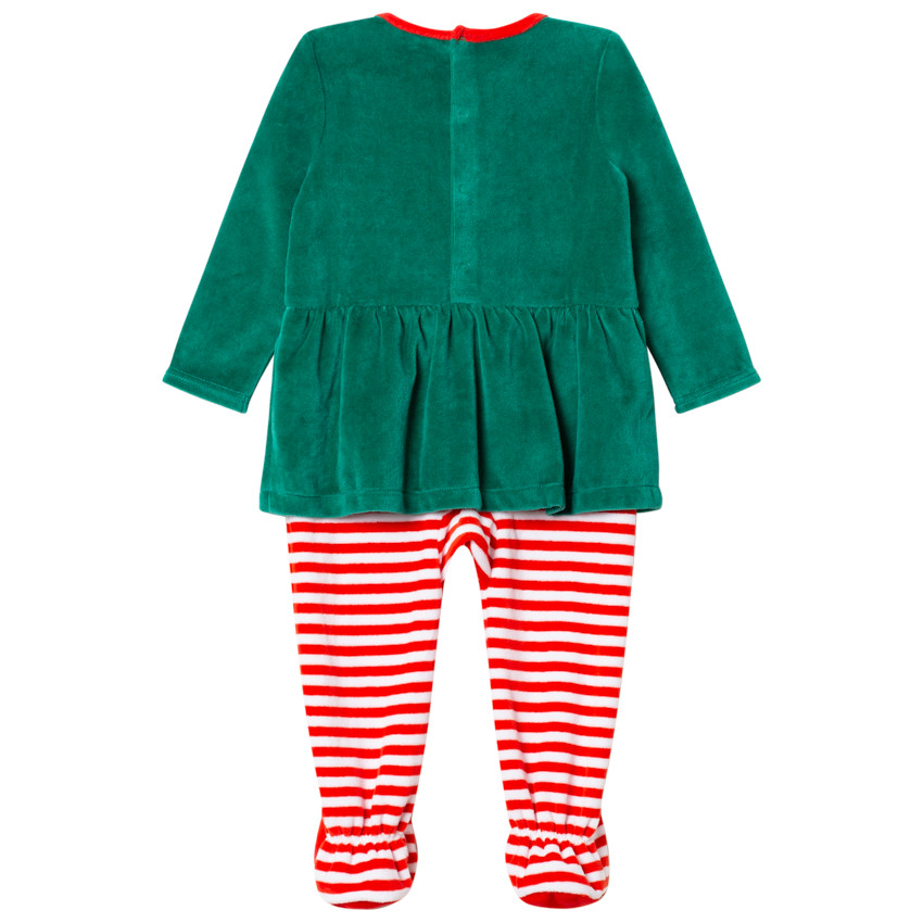 Pelele de terciopelo estilo duende de Navidad 